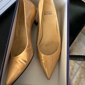 Stuart Weitzman Women's Glossy Beige Heels